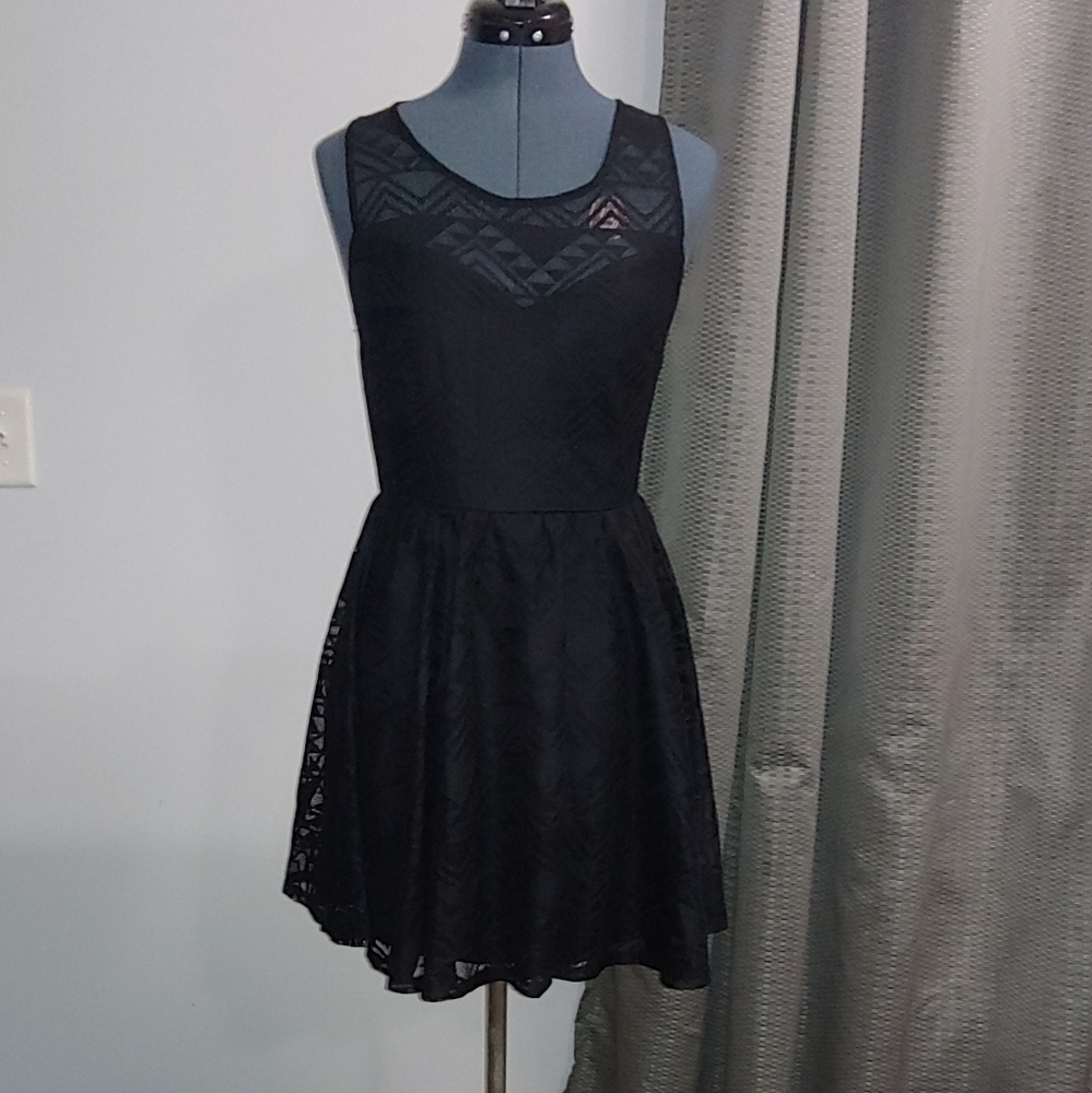 NWOT Black Lace Skater Dress